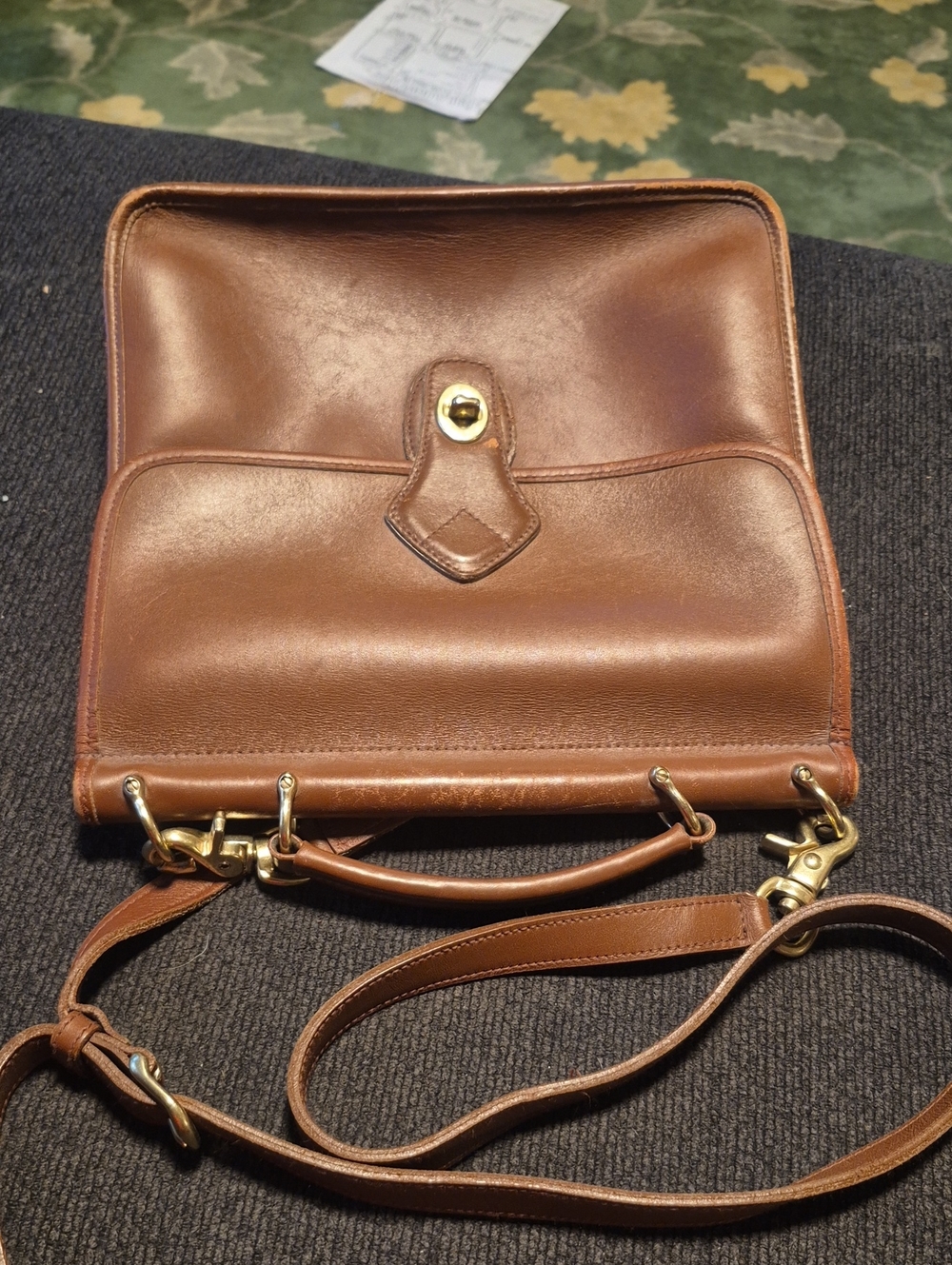 Tannery West Brown Leather Women's Crossbody Bag with Gold Hardware
